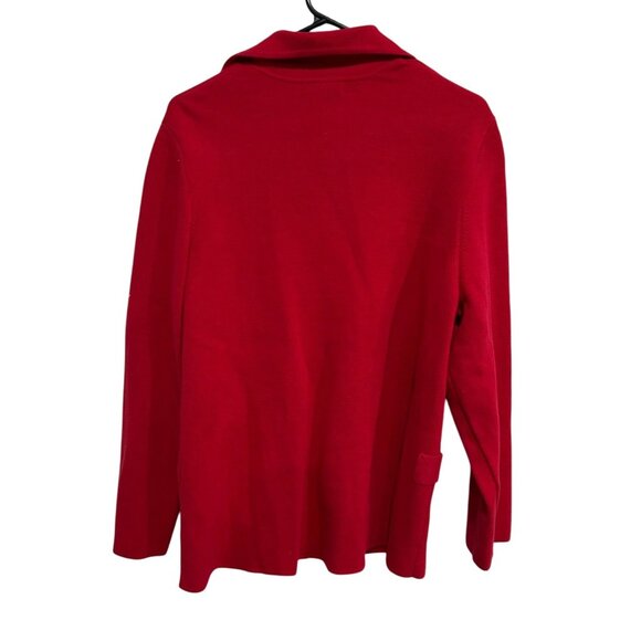 Lands End Womens Red Supima Cotton Button-Front Cardigan Sweater Sz 2X - Picture 2 of 9